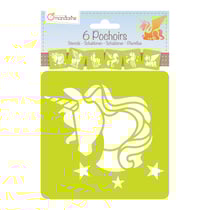 6 pochoirs Licornes