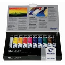 Lot de 10 tubes 20 ml de peinture Royal Talens Van Gogh peinture à l'huile - Couleurs assorties - Extra-fine