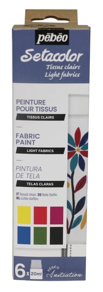 Set d'initiation Setacolor tissus clairs - 6 x 20 ml