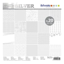 Set 40 papiers décorés argent