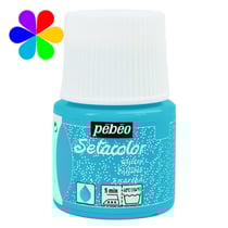 Pot 45 ml peinture tissu Pébéo Setacolor Pailleté - Turquoise