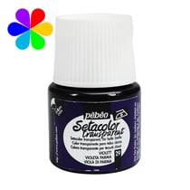 Pot 45 ml peinture tissu Pébéo Setacolor Daim - Violet - Transparent