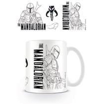 Star wars the mandalorian mug line art