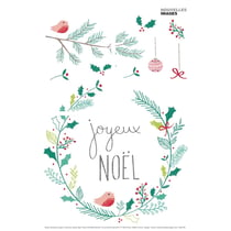 Sticker Couronne Joyeux Noël pour fenêtre - 24x36 cm