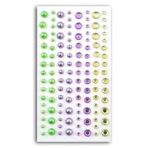 120 strass et perles violets verts