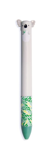 Stylo à bille 2 couleur Legami - Koala - Bleu, vert - Pointe moyenne