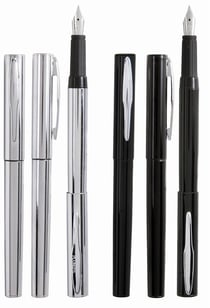 STYLO PLUME EVOLUTION CHROME BLISTER AVEC 2 CART BLEUES