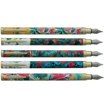 1 stylo plume - Bleu - Rollink - Plume moyenne - Ink Metal - Tropical Pepsy - Designs assortis