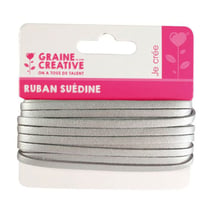 Lacet suédine 4.5m - argent