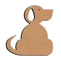 Support bois - chien oreille percée - 15 cm
