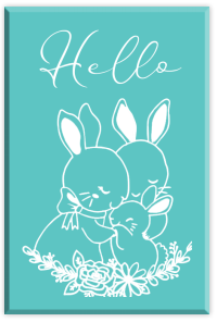 Tamp bois famille lapin hello