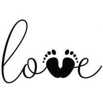 Tampon bois - Love empreintes de pieds