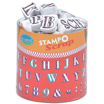 Chstarina 40pcs Tampon Lettre Alphabet avec Chiffres et Symboles, Kit  Tampons Bois et Caoutchouc Multifonction avec Boîte, Tampon Bois pour