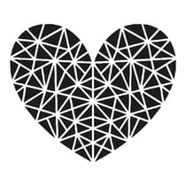 Tampon clear stamp + bloc - Cœur géométrique