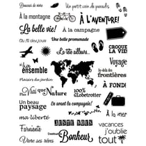 37 tampons clear stamp - Mots voyage