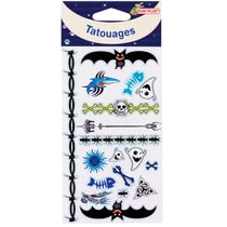 Planche de tatouages temporaires - Assortiment de 4 modèles