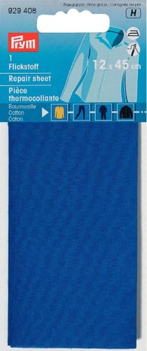 Pièce de coton termocollant bleu Prym - 12 x 45 cm 
