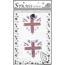 Motif strass - Métal - Cœur uk rouge - KI Sign