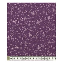 Coupon de tissu Frou Frou - 45x55 cm - A bicyclette - Prune