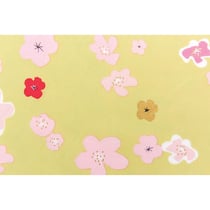 Tissu vert/or - Bouquet sauvage - Grandes fleurs