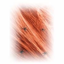 Toile d'araignée orange + 4 araignées