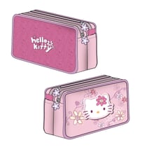 Trousse Alpa - Hello Kitty Flowers - 2 compartiments - Rectangulaire - Rose