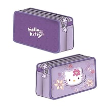 Trousse Alpa - Hello Kitty Flowers - 2 compartiments - Rectangulaire - Violet