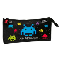 Trousse Quo Vadis - Space Invaders - 3 compartiments - Triangulaire - Big Invaders