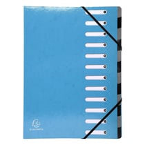 Trieur A4 - 12 compartiments - Iderama - Carton - Exacompta - Bleu clair