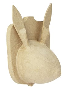 Trophée lièvre - papier mâché - 17cm