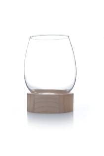 Vase sur socle en bois - Ø 11 cm x 15,5 cm