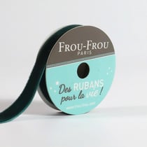 Bobinette Frou-Frou - 1,5 m x 9 mm - Velours - Emeraude
