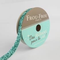 Bobinette Frou-Frou - 2 m x 9 mm - Velours - paillete Celadon