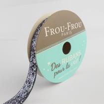 Bobinette Frou-Frou - 2 m x 9 mm - Velours - paillete Ciel d'orage