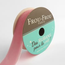 Bobinette Frou-Frou - 1,5 m x 16 mm - Velours - Petale de rose