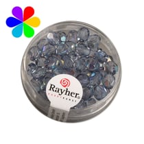 Perles verre - bleu gris 6 mm