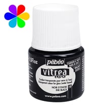 Peinture Vitréa Brillante Pébéo 45 ml - Noir d'Encre