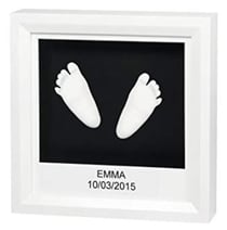 Baby art - Cadre moulage "My little steps" blanc et noir