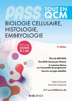 PASS Tout en QCM  - Biologie cellulaire, Histologie, Embryologie - 5e éd. - PASS et L.AS
