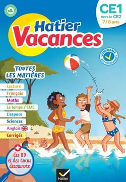 Cahier de vacances 2026 - Hatier vacances - Du CE1 vers le CE2 7/8 ans - pour réviser son année dans toutes les matières