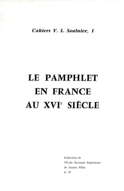 Le pamphlet en France au XVIe siècle