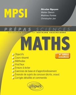 Mathématiques MPSI - 4e édition actualisée