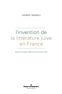 L'invention de la littérature juive en France