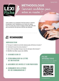 Méthodologie : comment candidater pour entrer en Master