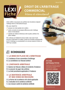 Droit de l'arbitrage commercial - Interne et international