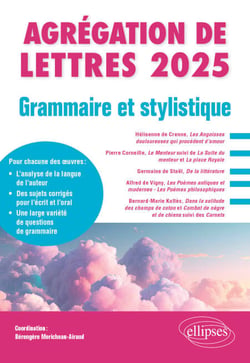 Grammaire et Stylistique. Agrégation de Lettres 2025 - Hélisenne de Crenne, Les Angoisses douloureuses qui procèdent d’amour ; Pierre Corneille, Le Menteur suivi de La Suite du menteur et La place Royale ; Germaine de Staël, De la littérature ; Alfred ...