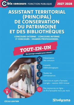 Assistant territorial (principal) de conservation du patrimoine et des bibliothèques - Tout-en-un - Catégorie B - Concours 2027-2028