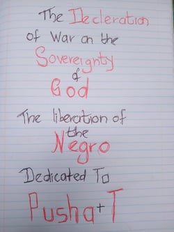 The Decleration of War On The Sovereignty of God The Liberation of The Negro Dedicated To Pusha + T