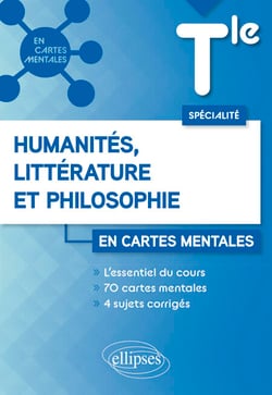 Spécialité Humanités, Littérature et Philosophie - HLP. Tle - 70 cartes mentales et 4 sujets corrigés