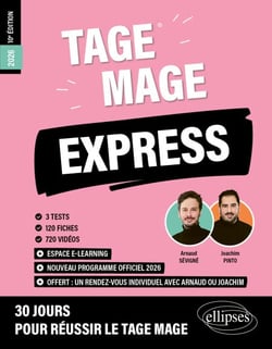 Tage Mage Express - 3 tests blancs + 120 fiches de cours + 600 questions + 720 vidéos